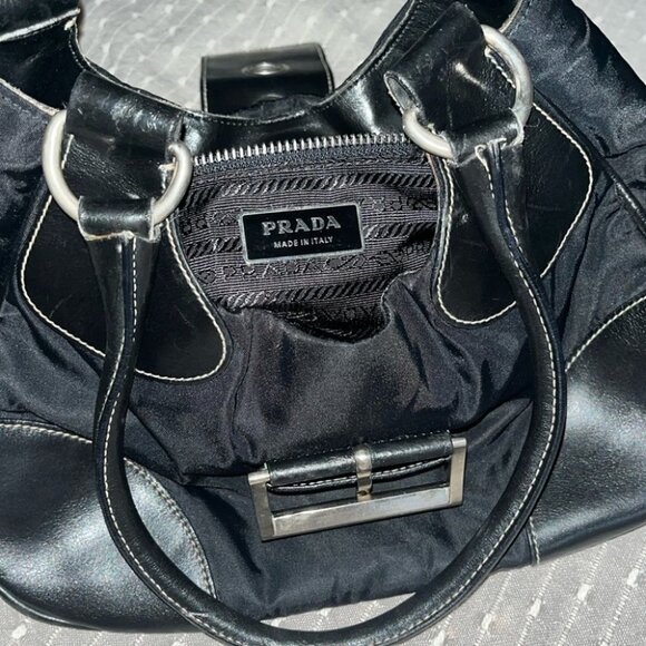 Authentic Vintage 2002 Prada Re-Nylon Y2K Purse Tessuto Moon Bag - Picture 12 of 16